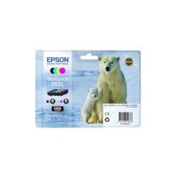 Cartucce inkjet alta resa Orso polare 26XL Epson n+c+m+g Conf. 4 - C13T26364010