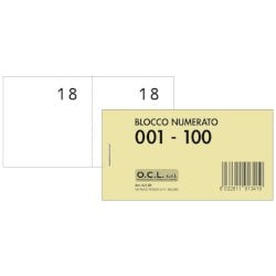 Blocchi lotteria Madre/Figlia O.C.L. - serie numerata da 1 a 100 bianco - conf. 10 pezzi - 0212N