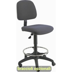 Sgabello tecnico Unisit Esos EOE4S seduta alta - poggiapiedi telescopico - rivestimento Eco grigio scuro EOE4S/ET