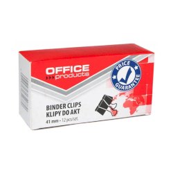 Molle fermacarte nero Office Products 41 mm - conf. 12 pezzi - 18094119-05