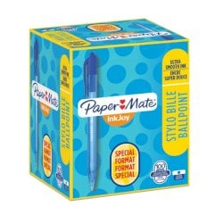 Penna a sfera a scatto Paper Mate Inkjoy 100 RT ULV M 1 mm blu Special Pack 80+20 GRATIS - S0977440