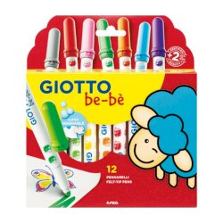 Pennarelli colori assortiti - conf. 12 pezzi Giotto Bebè assortiti F478200