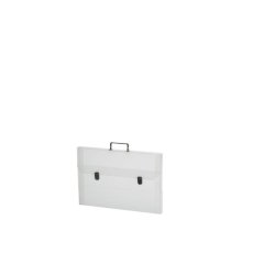 Valigetta portadisegni Favorit a due chiusure polionda cannettato bianco trasparente 52x73 cm dorso 3 cm - ECO3T