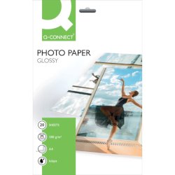Carta fotografica Inkjet Q-Connect A4 bianco 180 g/m² lucida conf. da 20 - KF01103