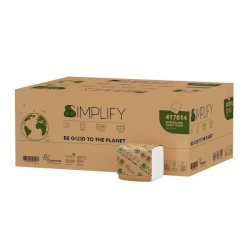 Carta igienica Papernet Simplify interfogliata in pura cellulosa 2 veli conf. 40 pz da 224 fogli bianco - 417814