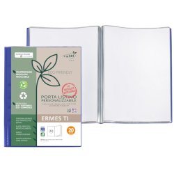Portalistini personalizzabile Sei Rota Ermes Ti in PP riciclato buccia 22x30 cm blu 20 buste - 57272007