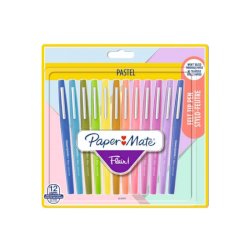 Penne punta fibra Paper Mate Flair/Nylon pastel 1.1 M - tratto 0,7 mm - assortiti blister da 12 pezzi - 2137277