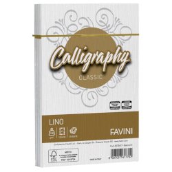 Busta Favini Lino Calligraphy 120 g - 12x18 cm - conf. 25 pz - colore bianco - A570617
