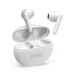 Auricolari TWS SBS Pure Drops semi in ear - controlli touch - ENC - case da 380 mAh - bianco - TEEARPURDTWSBTW