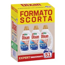 Detersivo liquido per bucato Dixan Expert smacchiante da 17 lavaggi - conf. 3 pezzi in OMAGGIO al Kit Dixan K00134