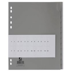 Divisori alfabetici Q-Connect A-Z metà altezza 23x21 cm grigio 24 pagine  KF01808