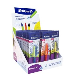 Espositore da banco 60 penne ergonomiche Pelikan Eraseble roller pen e refill - colori assortiti - 24007054