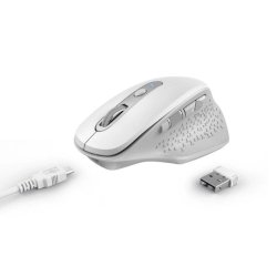 Mouse ergonomico ricaricabile wireless Trust OZAA ricevitore USB A 2.0 - portata 10 m - bianco - 24035