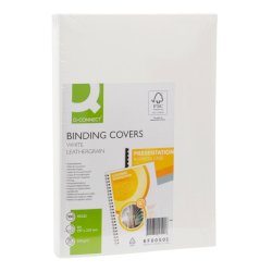 Copertina per rilegatura Q-Connect A4 250 g/m² bianco goffrato conf. 100 pezzi - KF00502