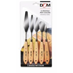 Blister spatole per colori a olio DOM - misure diverse - conf. 5 pezzi - 10919