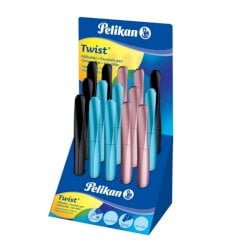Display penne Twist Pelikan in display da 15 pezzi stilo e sferografica colori classici - 605564