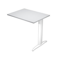 Allungo diretto con fianco metal a T 80x60xH.72 cm grigio Presto gamba bianco opaco 9010 - ALL-PRM-9-AN