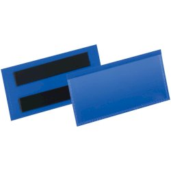 Tasche per identificazione Durable con bande magnetiche blu f.to esterno mm. 130x53- inserto 100x38mm cf. 50 - 174107