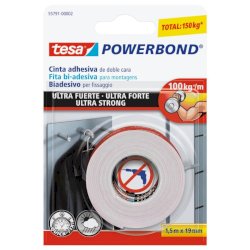 Nastro biadesivo tesa Powerbond® ULTRA STRONG 19 mm x 1,5 m bianco 55791-00002-01