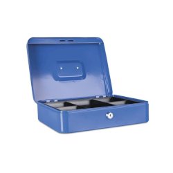 Cassetta portadenaro in metallo con serratura 300x90x240 mm Donau blu 5234001PL-10