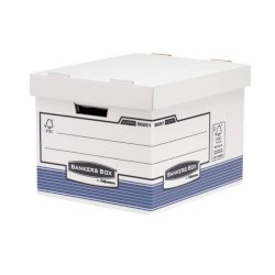 Scatola archivio BANKERS BOX Box System standard 28,5x33,3x38 cm blu/bianco 0026101