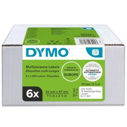 Etichette multiuso DYMO LW bianche conf. 6 pezzi da 1000 etichette 57x32 mm - 2093094