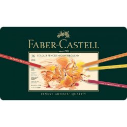 Matite colorate permanenti Faber Castell Polychromos mina 3,8 mm box metallo - colori assortiti conf. 36 pezzi - 110036