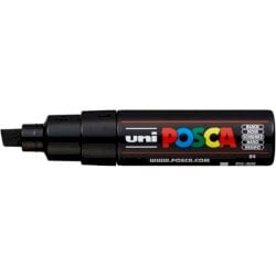 Marcatore a tempera POSCA Uni-Ball punta a scalpello 8 mm nero M PC8K N