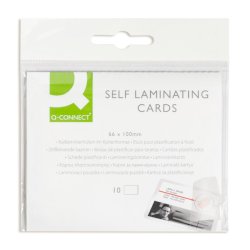 Pouches per plastificazione a freddo Q-Connect per carte di credito f.to 10x6.6 cm Conf. 10 pezzi - KF27057