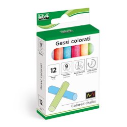 Gessi tondi non polverosi Lebez Ø 9 mm colori assortiti - 20 conf. da 12 gessetti - 515