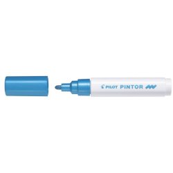 Marcatore multisuperficie Pilot Pintor a base d'acqua punta in fibra 4,5 mm blu metallizzato - 002380