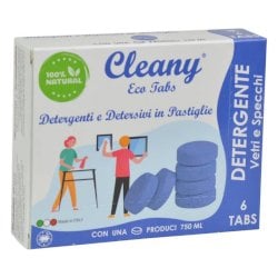 Detergente igienizzante vetri e specchi in pastiglie CLEANY Eco tabs brezza marina - conf. 6 pz - CLT200