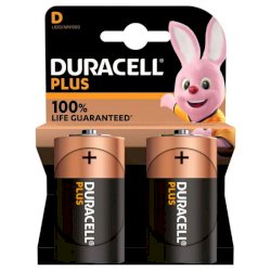 Batteria alcaline Duracell Plus100 Torcia D - MN1300 - blister da 2  - DU0401