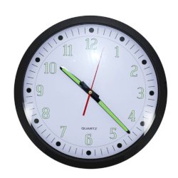 Orologio da parete Emi fondo bianco numeri fluo a lettura facilitata notturna -  Ø 34,4 cm -8500472