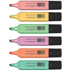 Evidenziatori Pastel Q-Connect 1,5-5 mm assortiti conf. 6 pezzi - KF17963