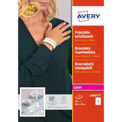 Braccialetti identificativi stampabili Avery - conf. 50 pz - 265x18 mm L4000-5