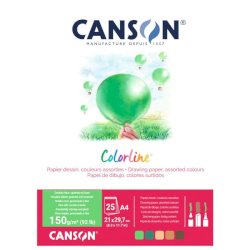 Album da disegno Canson Colorline® A4 150 g/m² 25 ff assortimento Terra C31074P003