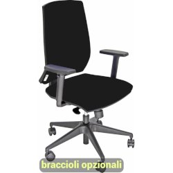 Sedia operativa girevole Unisit Larissa LR1S - rivestimento ecopelle nero - LR1S/KN