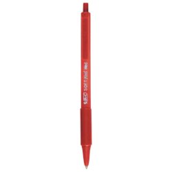 Penna a sfera a scatto BIC SoftFeel Clic Grip M 1 mm rosso Conf. 12 pezzi - 837399