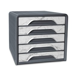 Cassettiera a 5 cassetti Cep 360x288xH.270 mm marmo grigio 1071111611