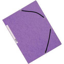 Cartellina a 3 lembi con elastico Q-Connect 24,3x32 cm cartoncino manilla 375 g/m² viola - KF02171