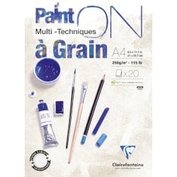 Blocco collato Clairefontaine Paint'on a Grain conf. 4 pz - 250 g/m² A4 - 975049C
