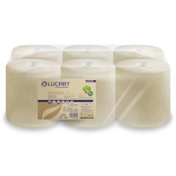 Asciugamani industriali multiuso 2 veli Lucart EcoNatural 139,8 m 2 veli avana 6 rotoli da 466 strappi - 852226T