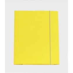 Cartella a tre lembi con elastico Cartotecnica del Garda 25x34 cm 0,8 mm colore giallo - CG0032LBXXXAE04
