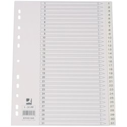 Divisore numerico Q-Connect bianco 22,5x29,7 cm ppl 1-31 KF00180