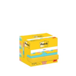 Foglietti riposizionabili Post-it&reg; Beachside - conf. 12 blocchetti da 100 ff 38x51 mm - 653-12-BEA