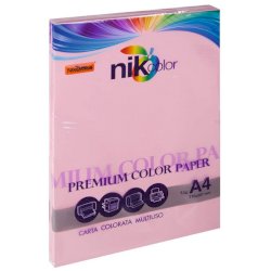 Carta colorata colori forti formato A4 Nikoffice 5 colori assortiti forti 160 g 125 ff - 23NIK095/160