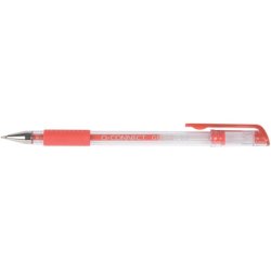 Penna a sfera inchiostro gel Q-Connect con cappuccio 0,5 mm rosso - conf. 10 pezzi - KF21718