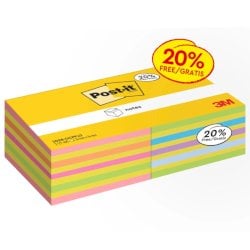 Foglietti riposizionabili Post-it&reg; Cubo 76x76 mm - 450 ff - VALUE PACK da 2 cubi - colori assortiti