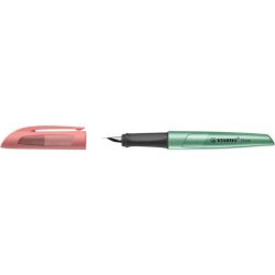 Penna stilografica Stabilo Flow Cosmetic - 0,5 mm - inchiostro blu - fusto rosa/verde metallizzato - 5072/4-41